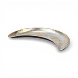 10" Silver And Gold Metal Handmade Crescent Trinket Tray - HomeRoots - Flyclothing LLC
