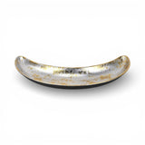 10" Silver And Gold Metal Handmade Crescent Trinket Tray - HomeRoots - Flyclothing LLC