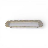 12" Blue Gray Silver And Gold Metal Handmade Trinket Tray - HomeRoots - Flyclothing LLC