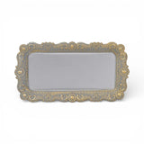 12" Blue Gray Silver And Gold Metal Handmade Trinket Tray - HomeRoots - Flyclothing LLC