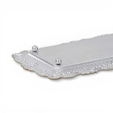 12" Blue Gray Silver And Gold Metal Handmade Trinket Tray - HomeRoots - Flyclothing LLC