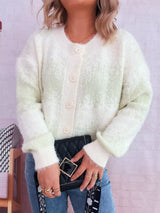 Ribbed Hem Button Up Cardigan - Trendsi - Flyclothing LLC