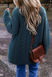 Cable-Knit Button Up Long Sleeve Cardigan - Trendsi - Flyclothing LLC