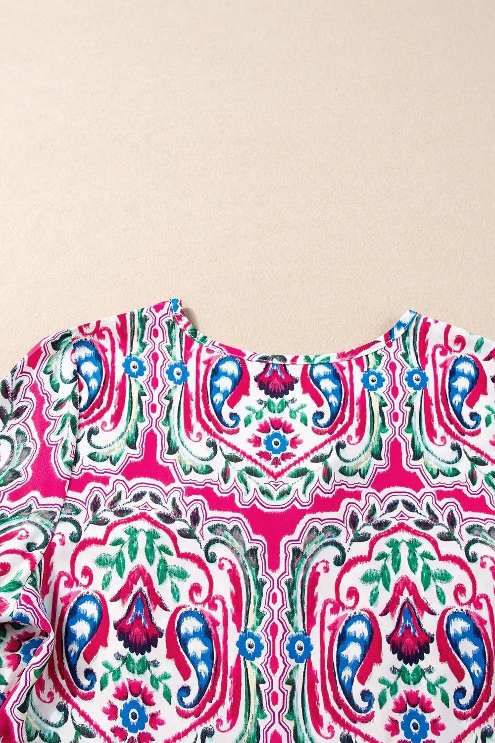 Printed Tie Neck Short Sleeve Dress - Trendsi - Flyclothing LLC