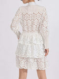 Full Size Lace Layered Long Sleeve Dress Plus Size - Trendsi - Flyclothing LLC