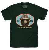 Smokey Bear Only You Can Prevent Wildfires T-Shirt - Forest Green