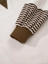 Contrast Striped Long Sleeve Sweatshirt - Trendsi - Flyclothing LLC