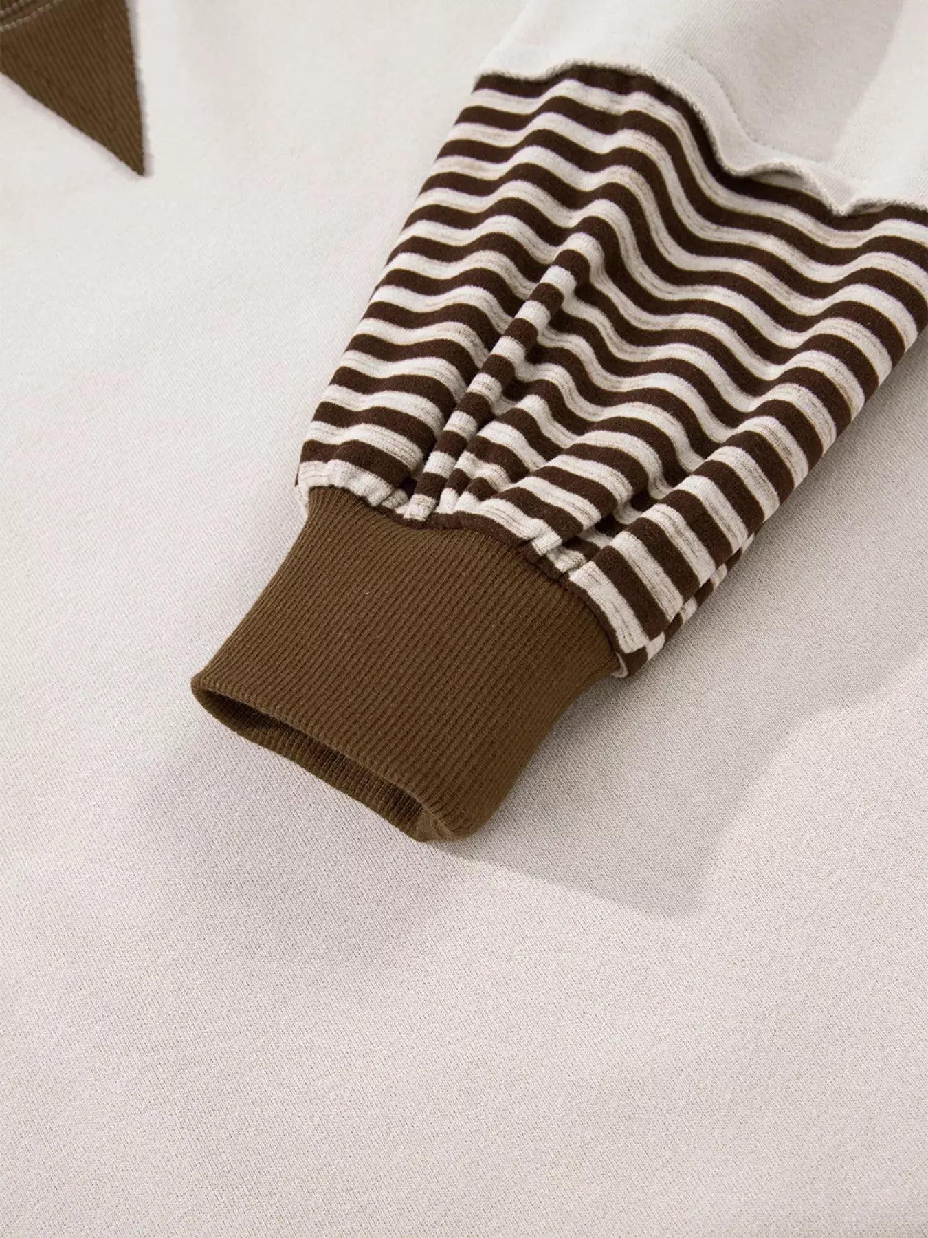 Contrast Striped Long Sleeve Sweatshirt - Trendsi - Flyclothing LLC