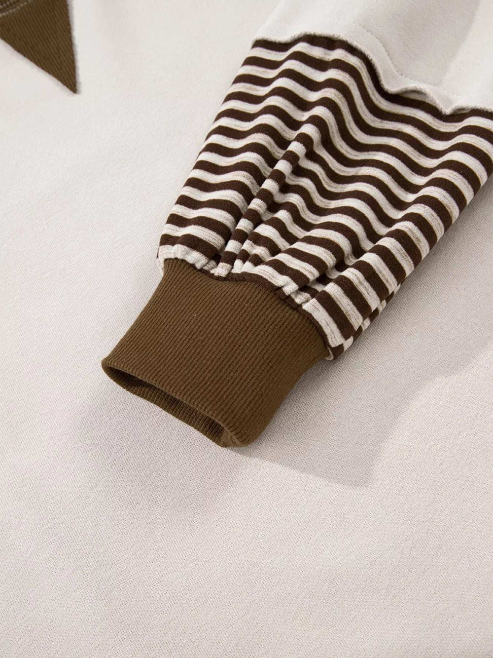 Contrast Striped Long Sleeve Sweatshirt - Trendsi - Flyclothing LLC