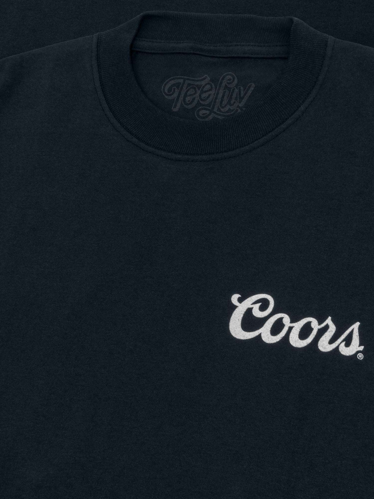Coors Banquet Bull Skull Double Sided Heavyweight T-Shirt - Navy Blue - Tee Luv - Flyclothing LLC