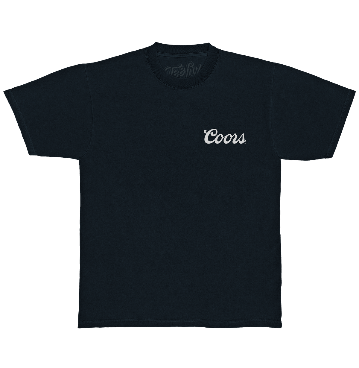 Coors Banquet Bull Skull Double Sided Heavyweight T-Shirt - Navy Blue - Tee Luv - Flyclothing LLC