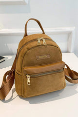 Suede Adjustable Strap Backpack Bag - Trendsi - Flyclothing LLC