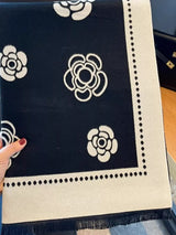Floral Pattern Raw Hem Scarf - Trendsi - Flyclothing LLC