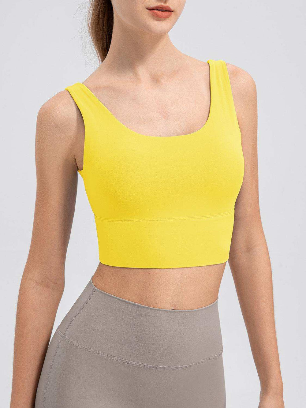 Scoop Neck Wide Strap Active Tank - Trendsi - Flyclothing LLC