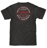 Toyota Drive Your Dreams Left Chest Front and Back Logo T-Shirt - Charcoal Heather