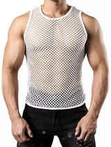 Men's Openwork Round Neck Tank - Trendsi - Flyclothing LLC