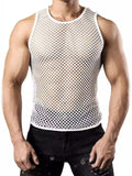 Men's Openwork Round Neck Tank - Trendsi - Flyclothing LLC