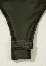 Ruched Surplice Long Sleeve Bodysuit - Trendsi - Flyclothing LLC
