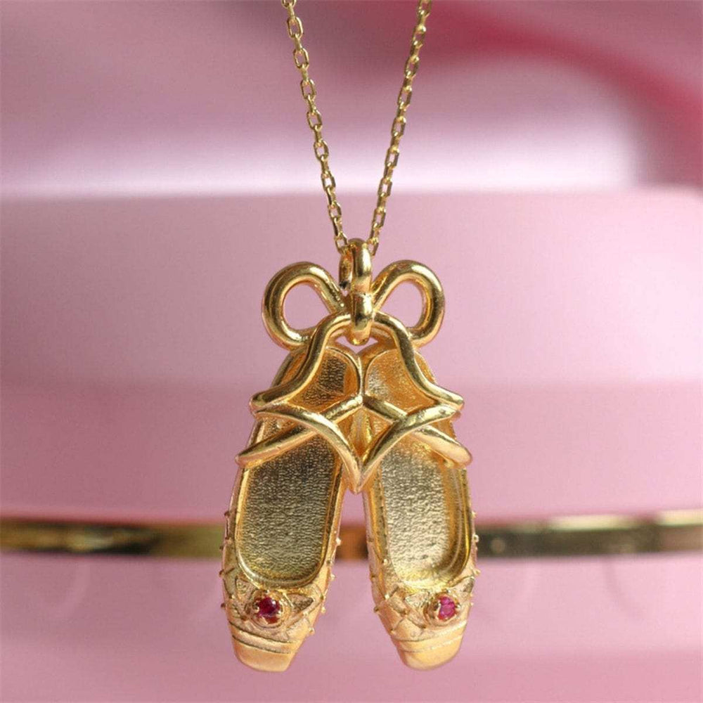 Copper Ballet Shoe Pendant Necklace - Trendsi - Flyclothing LLC