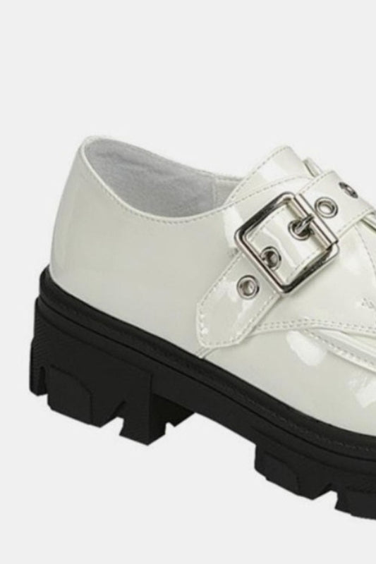 Forever Link Buckled Platform Lug Sole Loafers - Trendsi