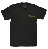 Coors Banquet Beer Double Sided Brewery Logo T-Shirt - Vintage Black