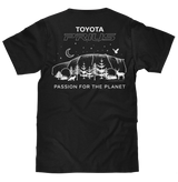Toyota Prius Passion for the Planet Front and Back Print T-Shirt - Black