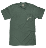 Coors Banquet Beer Rodeo Horse Front Pocket Tee T-Shirt - Cypress Green