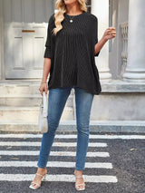 Relaxed Fit Half Sleeve T-Shirt - Trendsi - Flyclothing LLC