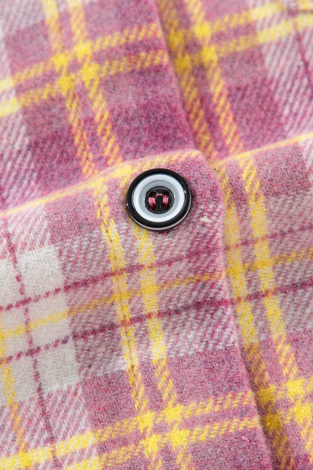 Plaid Collared Neck Button Up Shacket - Trendsi - Flyclothing LLC