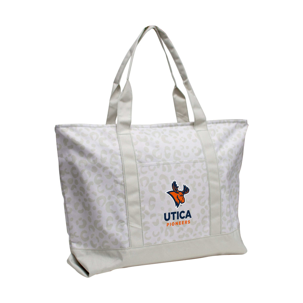 Utica College Leopard Pattern Tote - Logo Brands - Flyclothing LLC