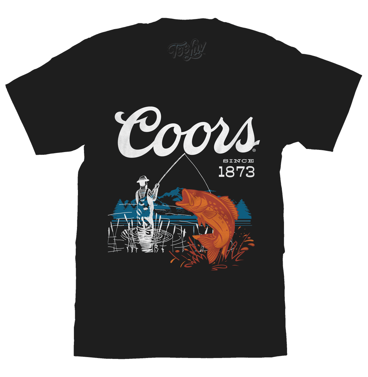 Coors Since 1873 Bass Fishing T-Shirt - Black - Tee Luv - Flyclothing LLC