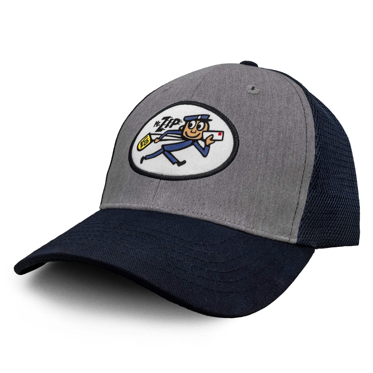 USPS Mr Zip Mesh Back Hat - Gray and Navy Blue