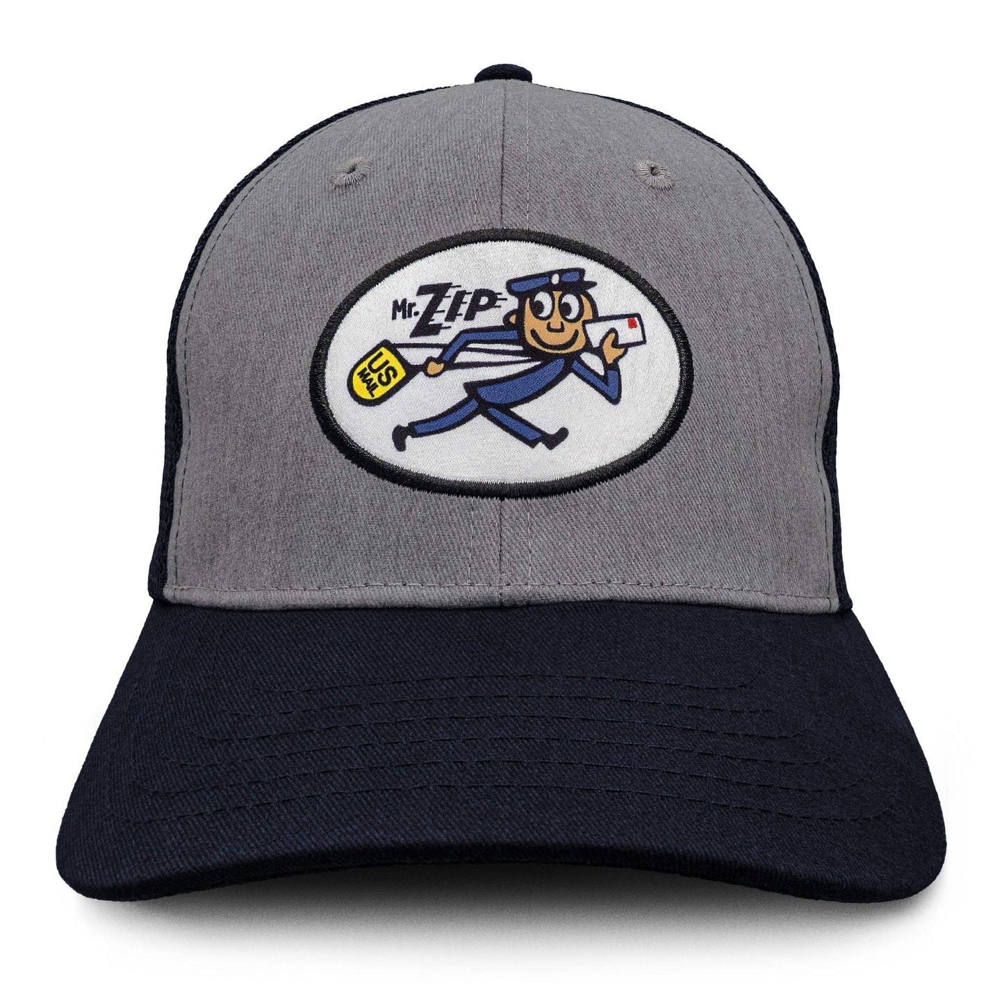 USPS Mr Zip Mesh Back Hat - Gray and Navy Blue