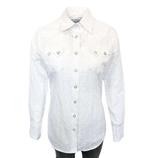 Rockmount Ranch Ware Women's White Eyelet Embroidery Western Shirt - Rockmount Clothing - Flyclothing LLC