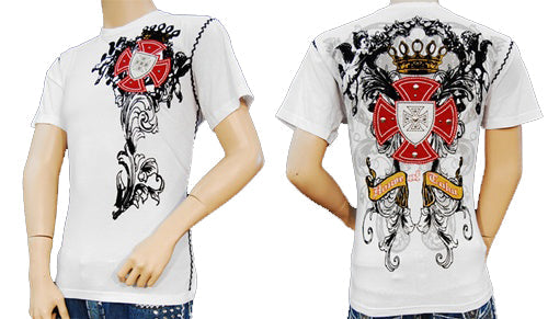 Toku Clothing White Studded Cross Shirt - Toku Clothing - Flyclothing LLC