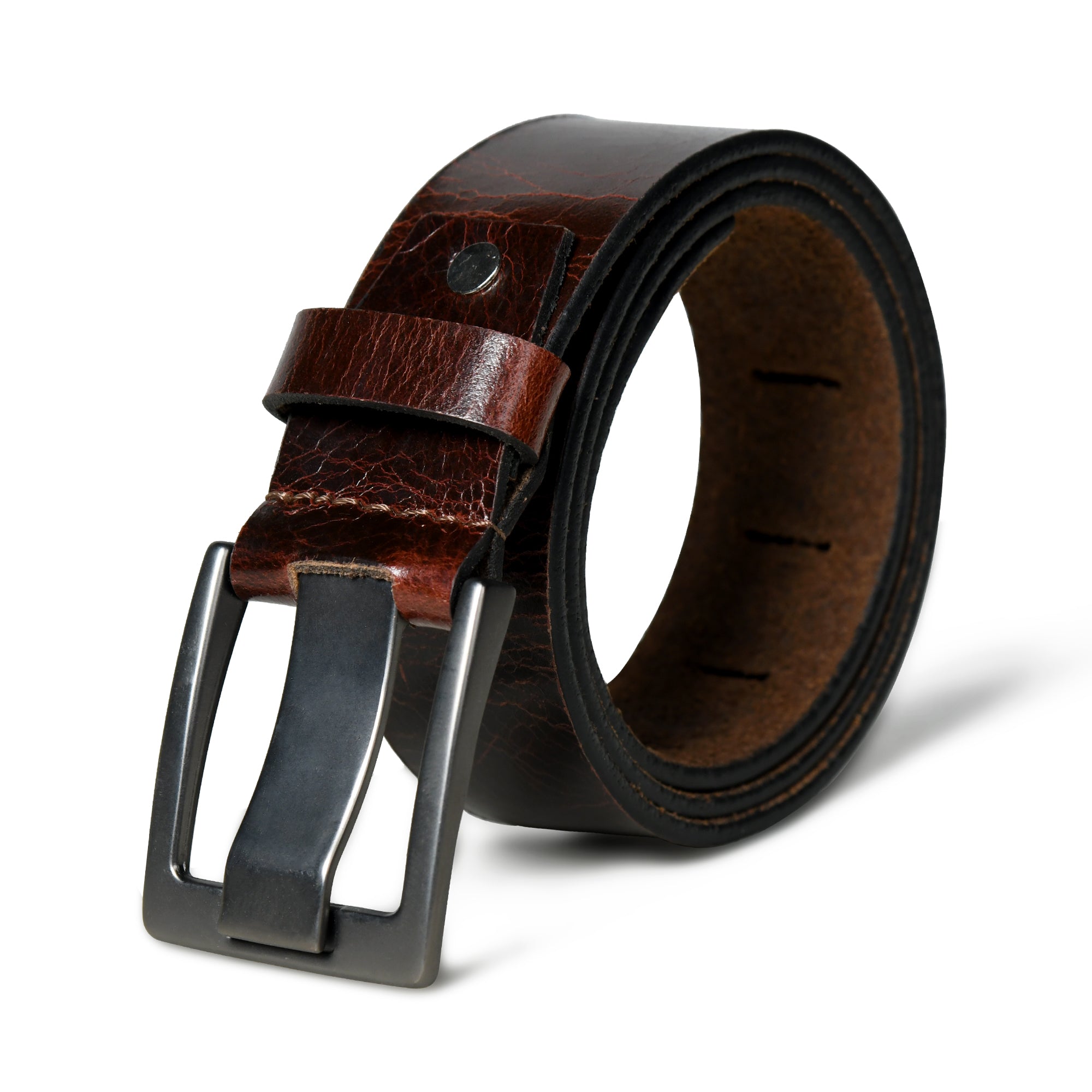 Pinecrest Dark Brown Leather Belt - Classy Leather Bags - Flyclothing LLC