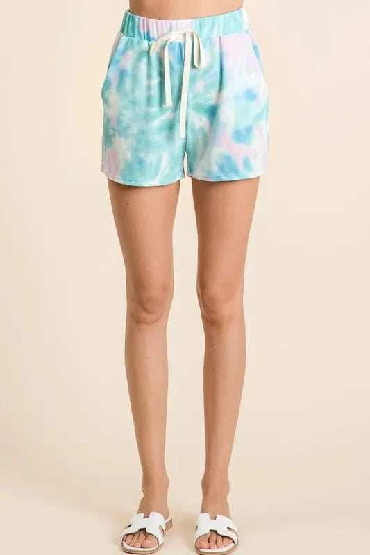 BiBi Tie Dye Print Casual Shorts with Twill - Trendsi - Flyclothing LLC