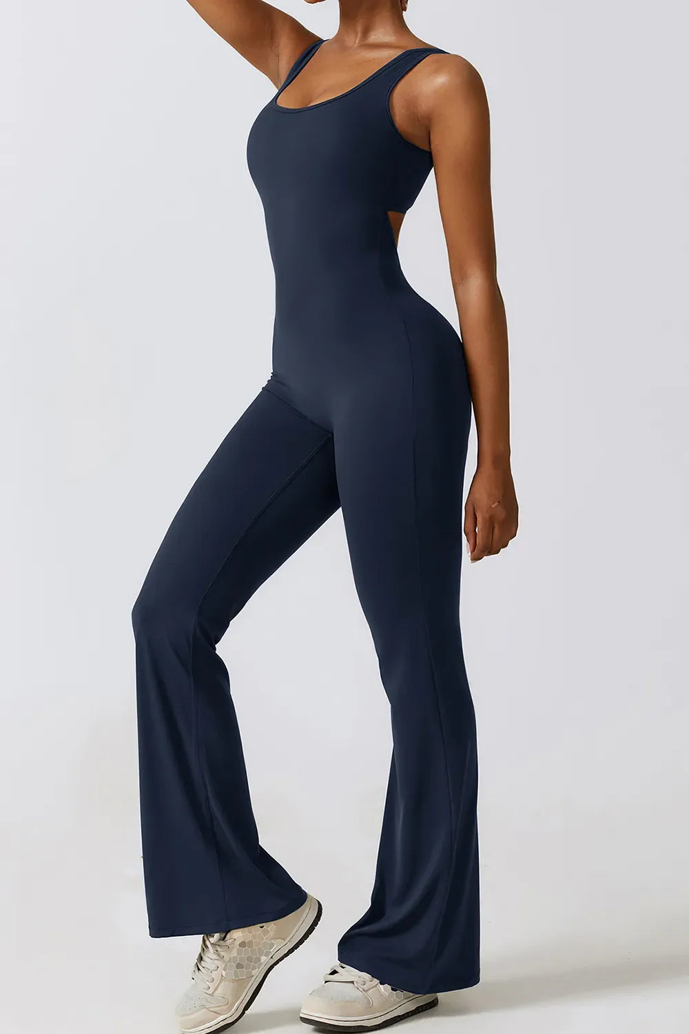 Basic Bae Cutout Ruched Bootcut Sleeveless Active Jumpsuit - ShopBasicbae - Flyclothing LLC