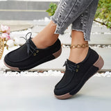 Round Toe Lace-Up Sneakers - Trendsi - Flyclothing LLC
