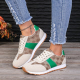 Contrast Round Toe Flat Sneakers - Trendsi