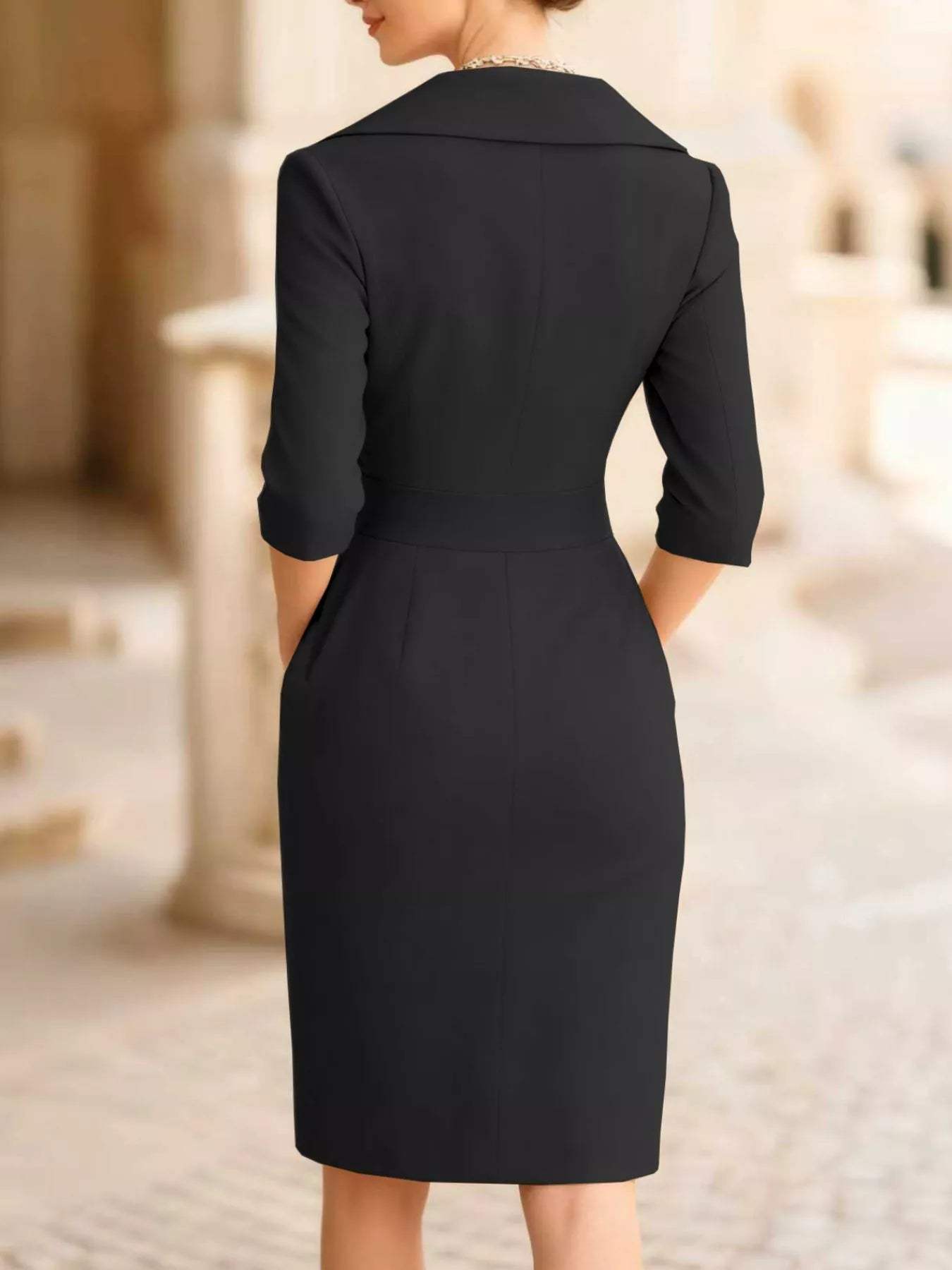 Surplice Long Sleeve Dress - Trendsi - Flyclothing LLC