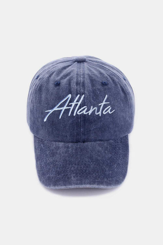 Zenana Washed ATLANTA Embroidered Baseball Cap - Trendsi - Flyclothing LLC