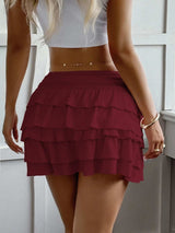 Ruffle Layered Mini Skirt - Trendsi - Flyclothing LLC