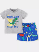 Children's Dinosaur Short Sleeve Top and Shorts Set - Trendsi - Flyclothing LLC