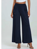 Pocketed Elastic Waist Wide Leg Pants - Trendsi - Flyclothing LLC