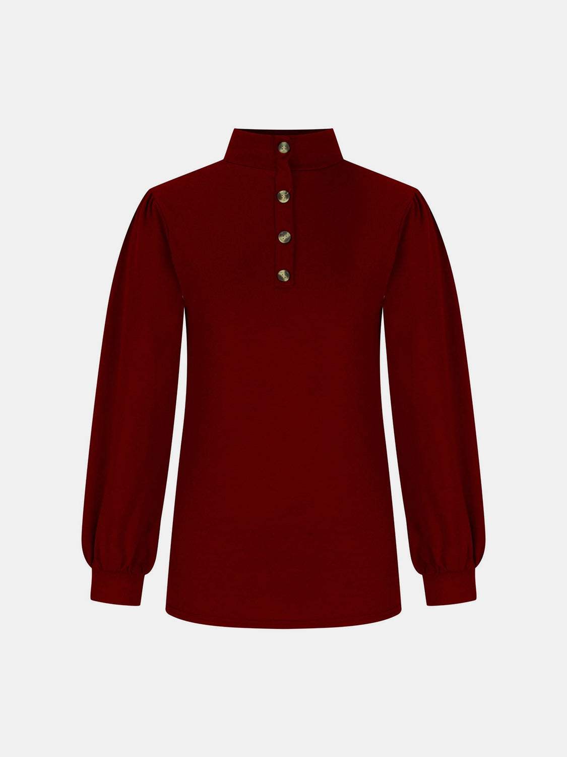 Full Size Mock Neck Long Sleeve T-Shirt - Trendsi - Flyclothing LLC