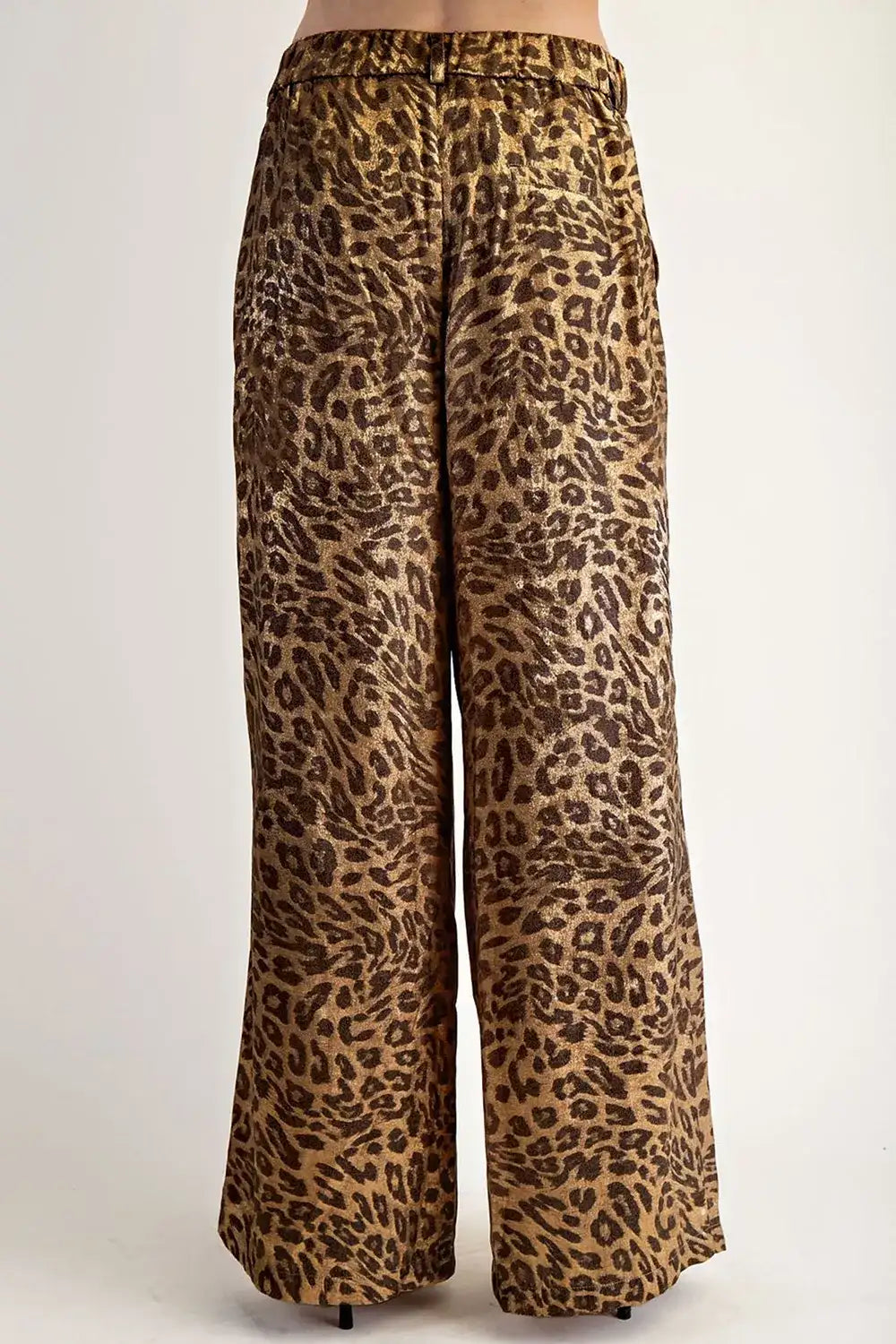 Multicolour Leopard Print Western Style Wide Leg Full Length Pants - Trendsi - Flyclothing LLC