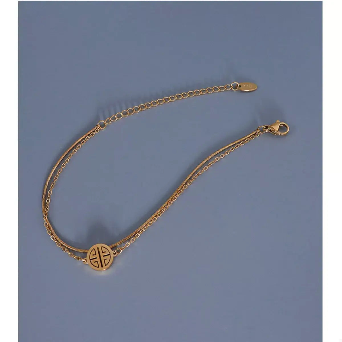 18K Gold-Plated Double Layered Bracelet - Trendsi - Flyclothing LLC