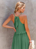 Ruffled Sleeveless Tiered Maxi Dress with Pockets - Trendsi - Flyclothing LLC