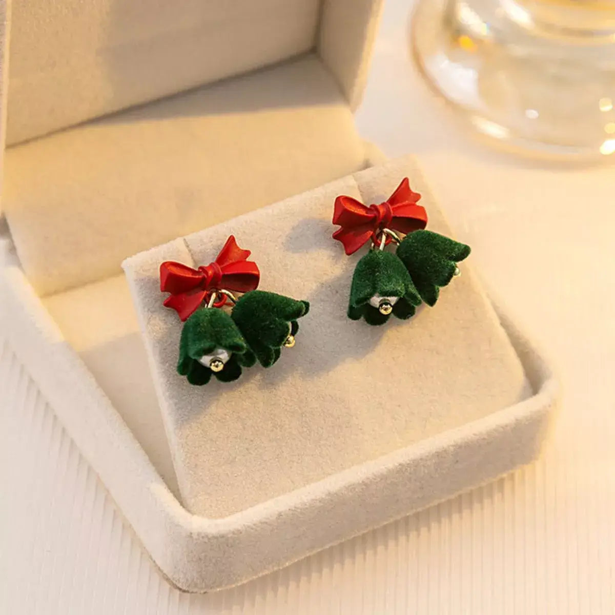 Velvet Bell Earrings with Bow - Trendsi - Flyclothing LLC